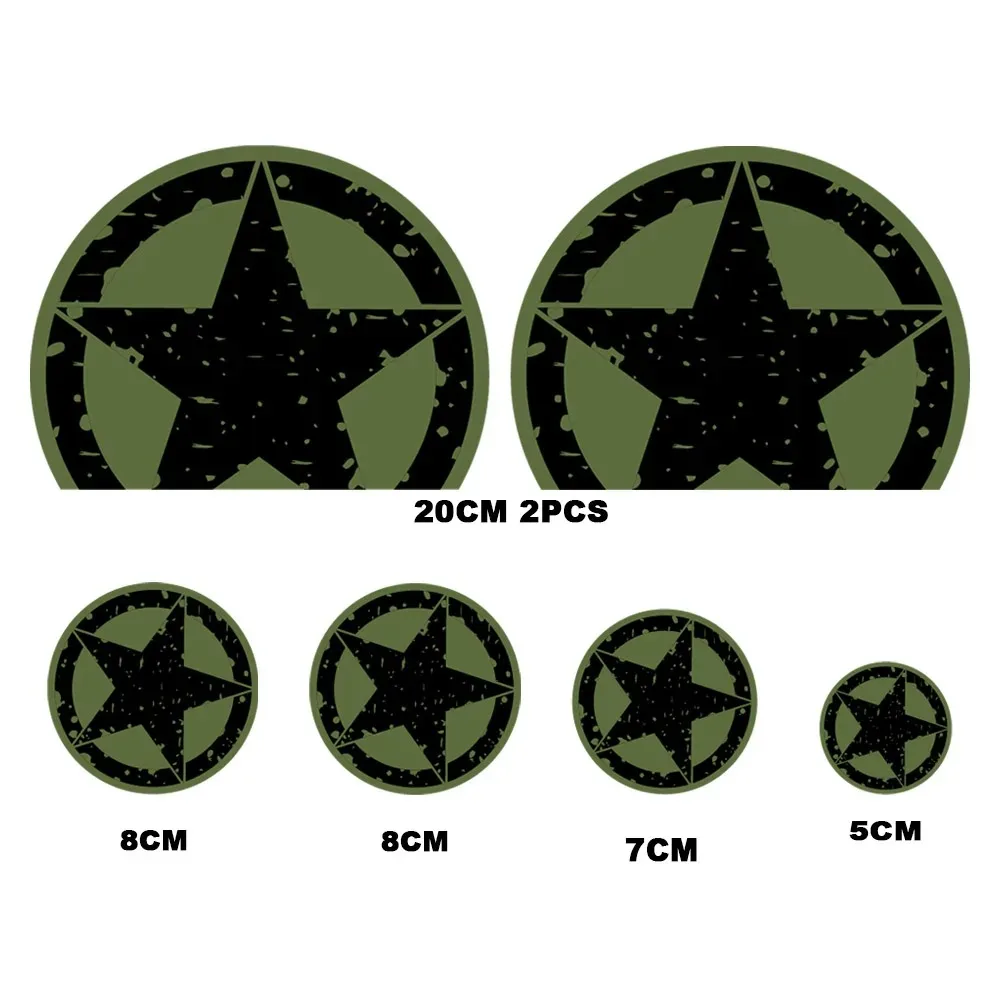 Five-pointed Star Round Vinyl Stickers Waterproof Motorcycle Helmet Scooter Car Body Decor Decal Accessories 4
