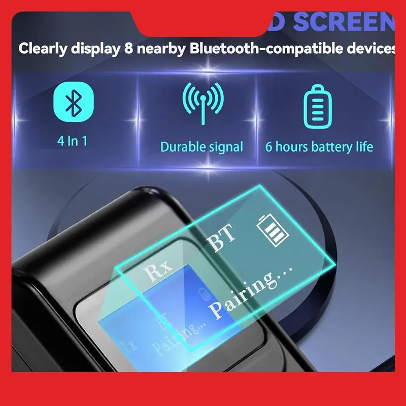 2 PCS 4 In 1 In Flight Bluetooth Transmitter Receiver Low Latency Wireless Bluetooth Audio Adapter For Car Stereo System