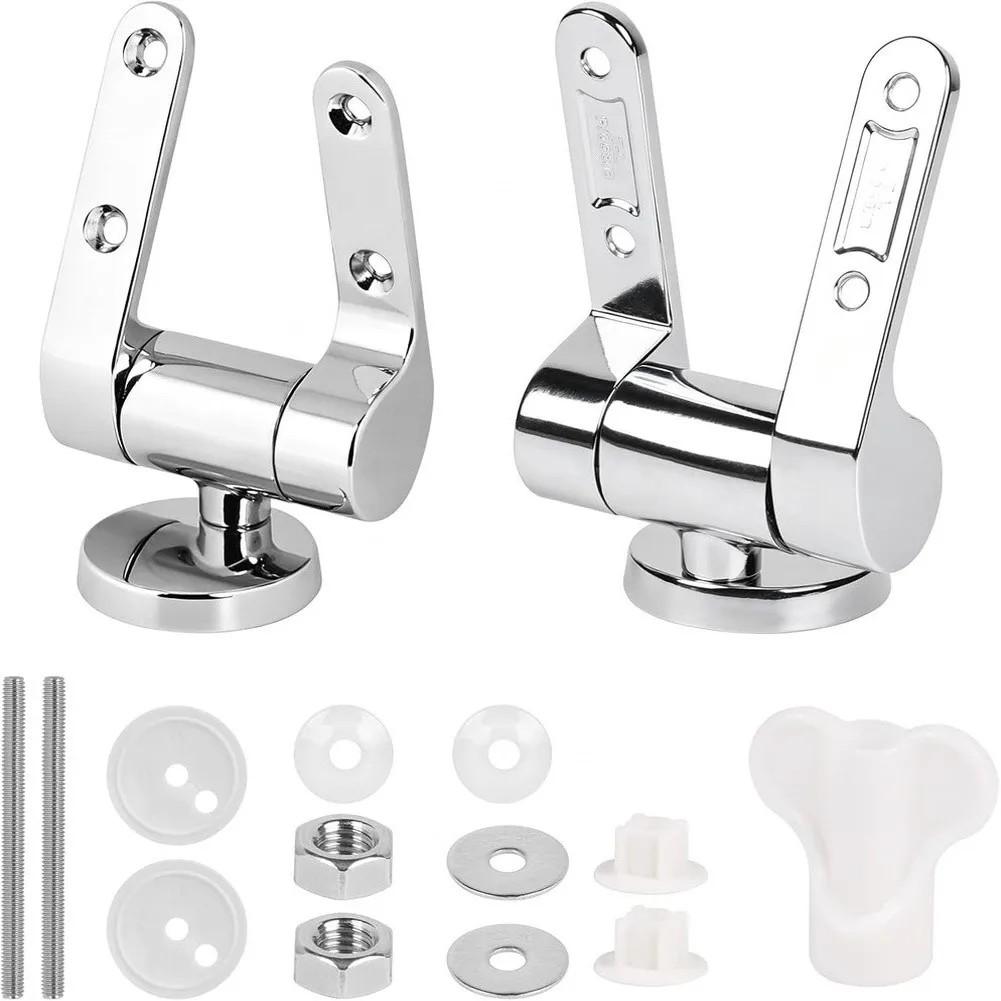Toilet Seat Hinges Zinc Alloy Toilet Hinges Toilet Lid Replacement Parts Toilet Cover Mounting Connector Bathroom Accessories