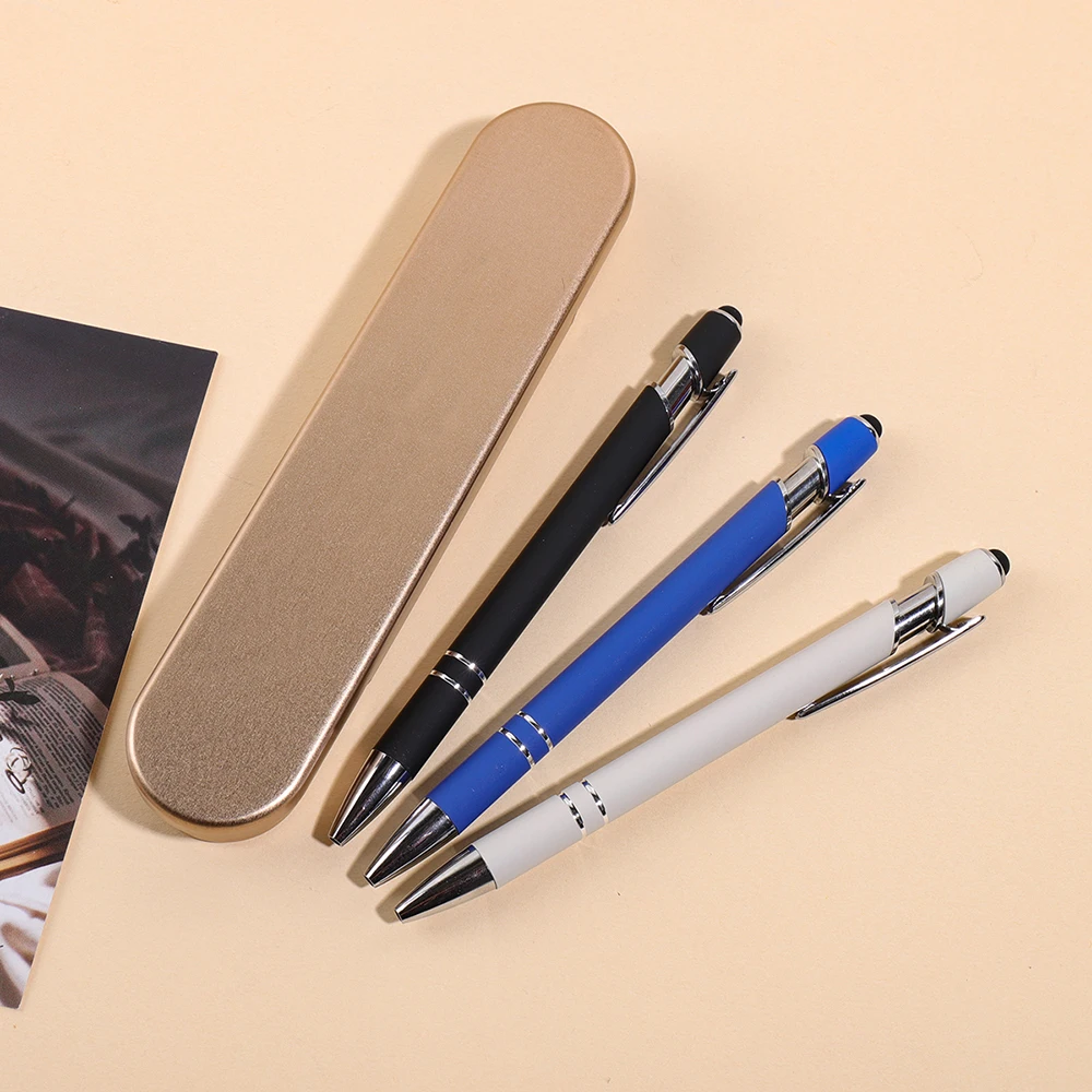 Custom Text Ballpoint Pen Personalized Name Metal Push Pen Graduation Gift School Supplies Customized Text Stylus Ballpoint Pen