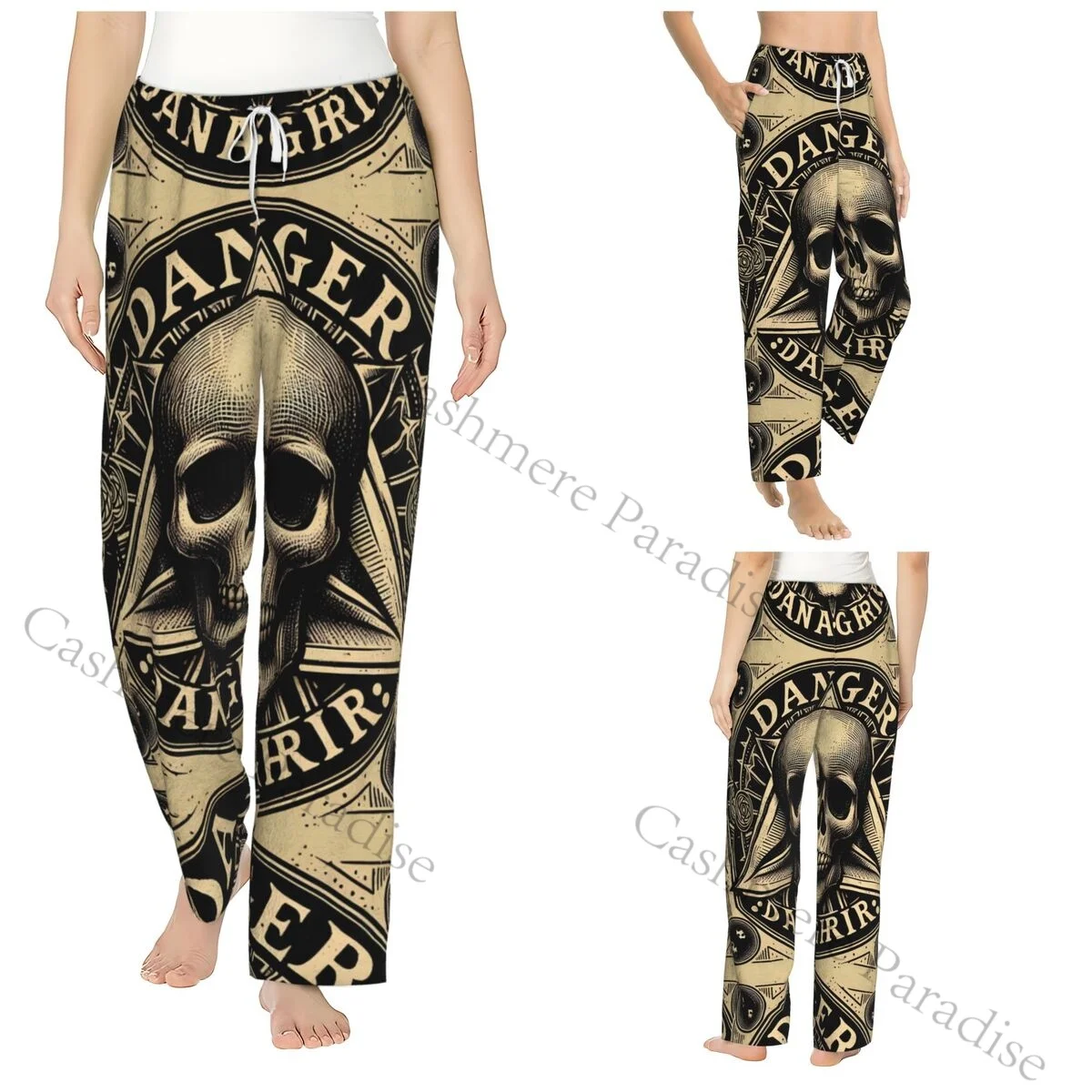 

Danger Symbol Cozy Flannel Pajama Pants for Women Sleep Bottoms Home Loungewear