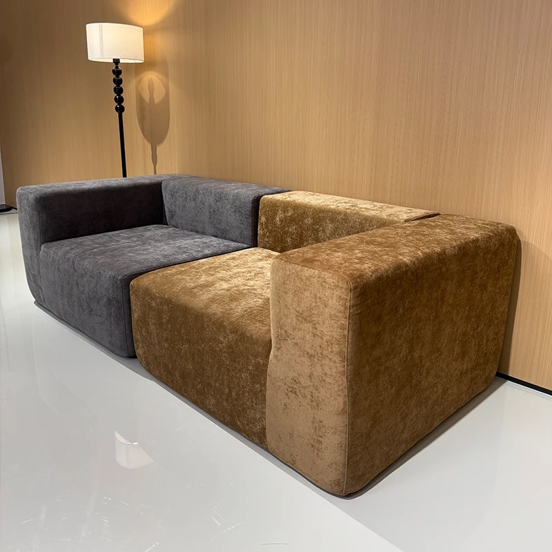 Tufted Modular Fabric Corner Unit High Density Foam Compressed Sectional Sofa Set for Hotels Villas Apartments Living Room Use