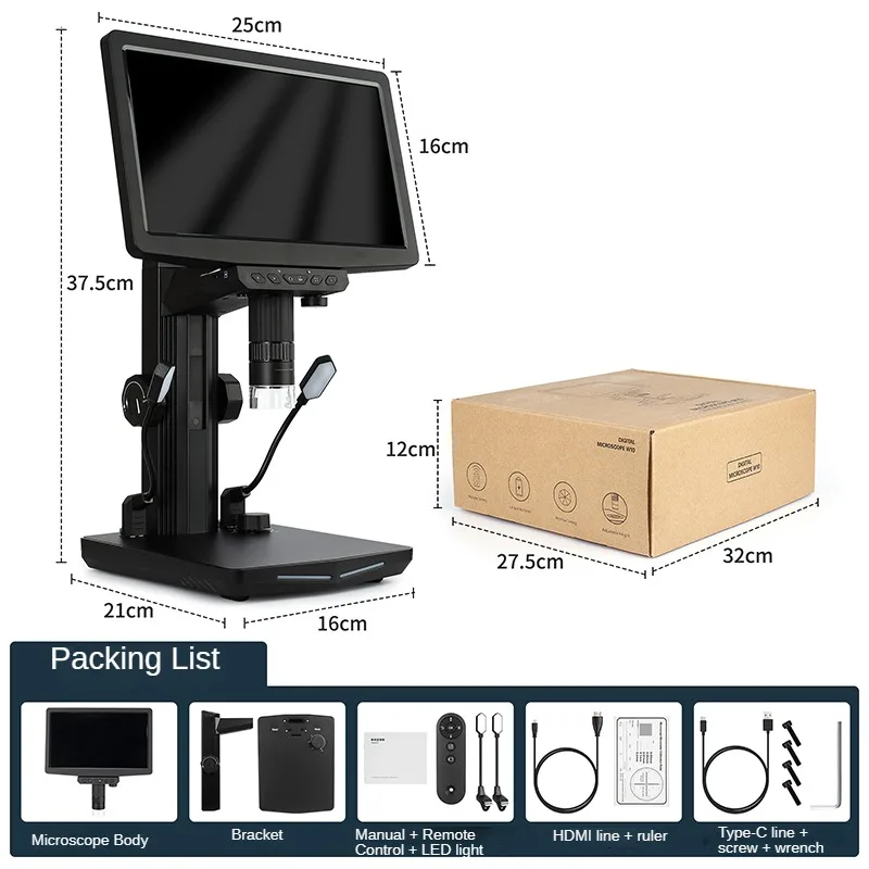 DP1920 7/10.1 "IPS شاشة 1600X مجهر رقمي لفحص ثنائي الفينيل متعدد الكلور لإصلاح الهاتف المحمول #6
