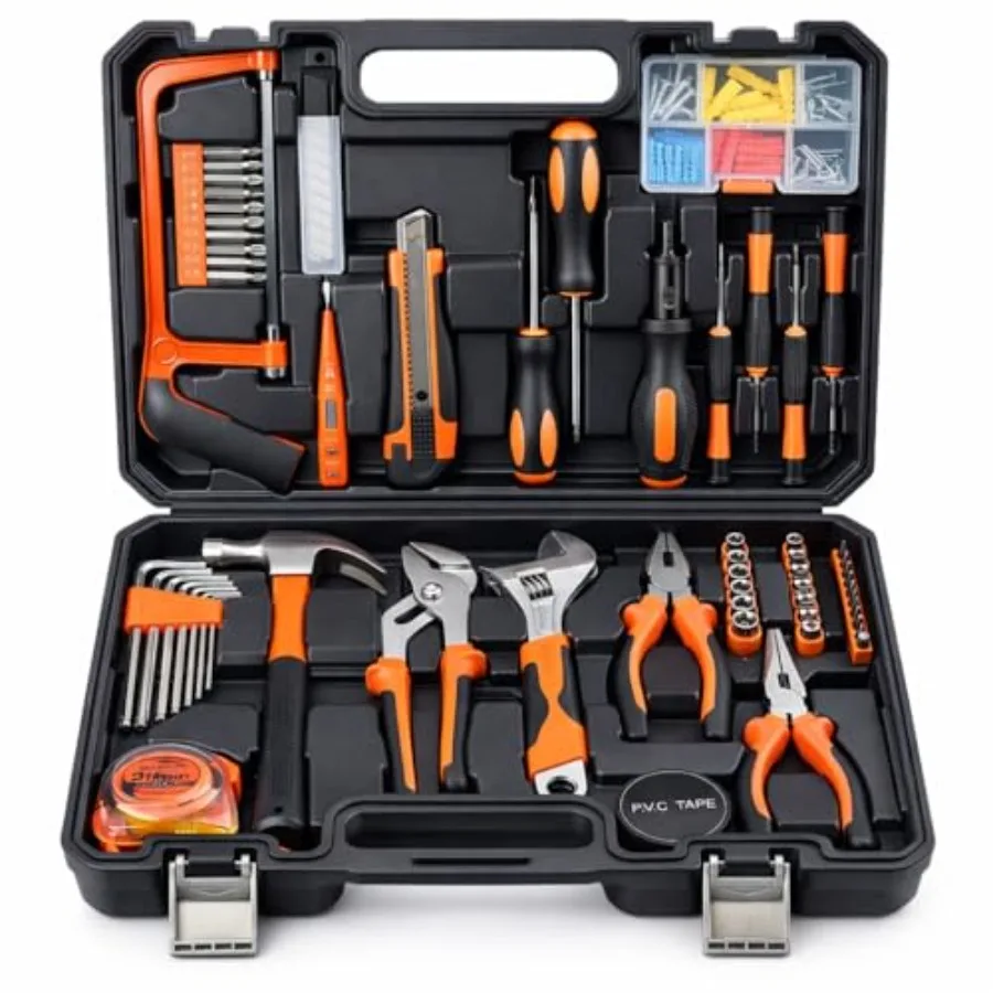 

160 Piece Tool Set Basic Home and Car Tool Kit with Tool Box Automotive Apartment New Homeowner Hand Tool Kit for Men