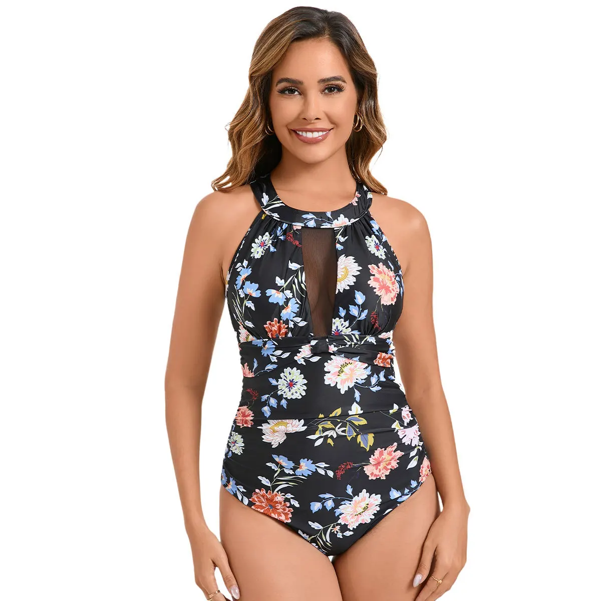 Swimsuit Women's New 2025 Hot-selling Mesh Splicing One-piece Swimsuit Fashionable, Sexy and Thin Swimsuit