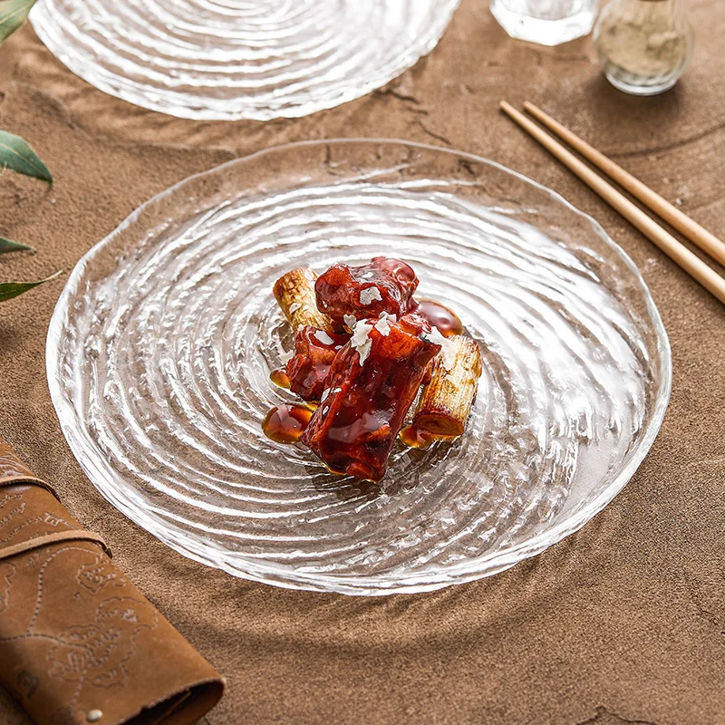 

Creativity Hailang Glass Western Restaurant Tableware Household New Fruit Salad Plate Dining Room Table Tableware Ornaments
