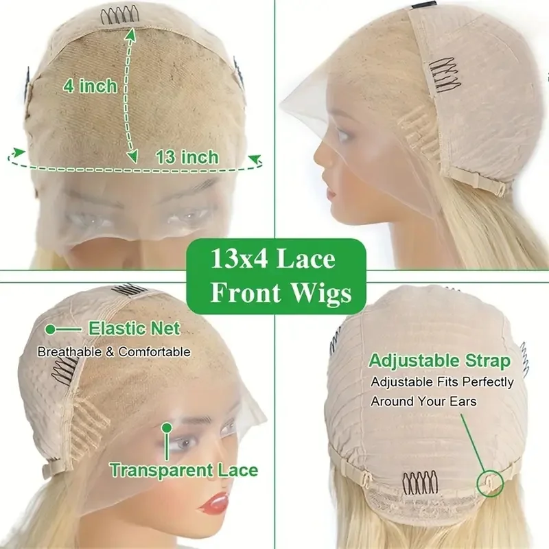 شعر بشري مفرود قصير 200% كثافة 613 شعر مستعار بوب شعر بشري 10 بوصة 613 13x4 شعر مستعار أمامي من الدانتيل تم قطعه مسبقًا مع