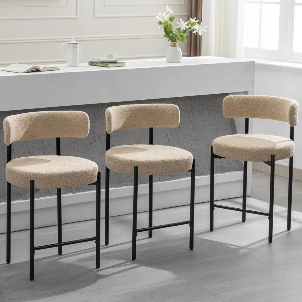 Counter-Ensemble de piste de bar beige avec dos, OLS de piste de bar avec dos, OLS de piste de bar pour Kitchen Island, 24 Os en effet, recommandé par 3