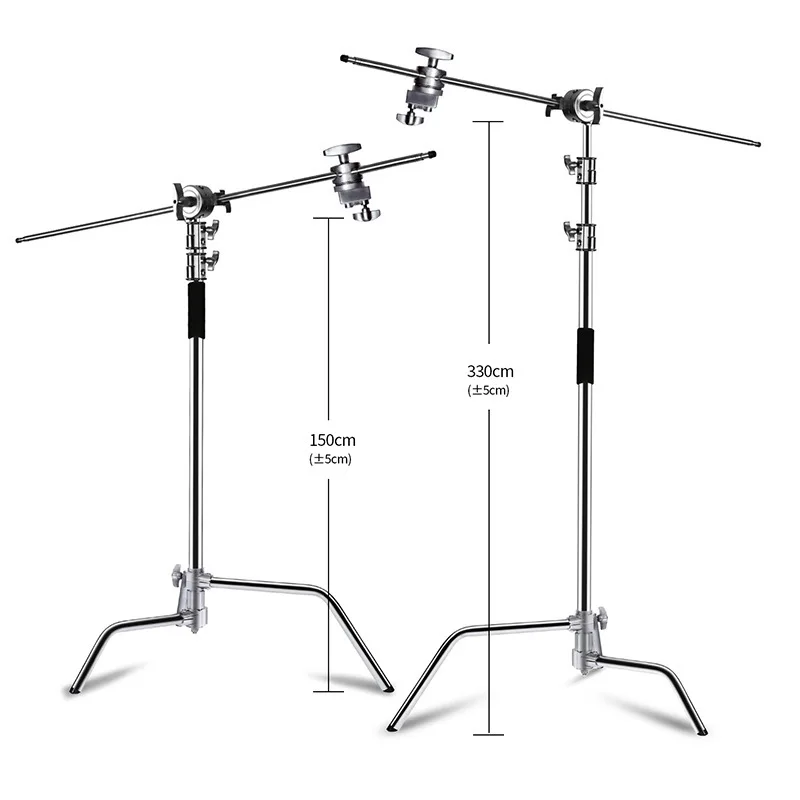 Professional 3.3m Photography C Bracket Light Bracket Heavy Duty Stainless Steel Magic Legs Arm Crossbar Head Tripod