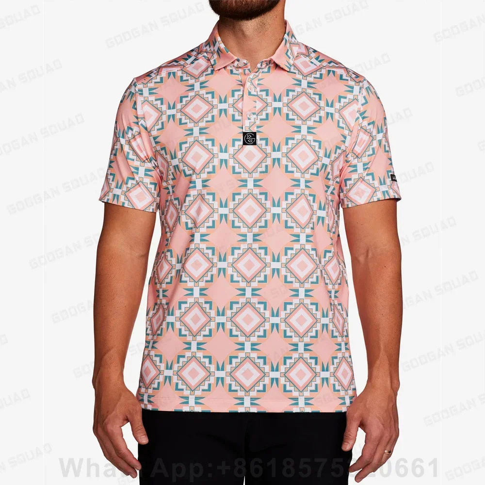 

Golf Polo Shirt for Men Short-sleeved Patchwork Men's Polos Quality Summer Brand Men Clothing