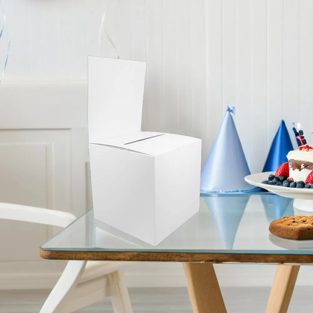 7Pcs Professional White Cardboard Drawing Box for Raffle Tickets Voting Cards Suggestions Fundraising Donation Collection
