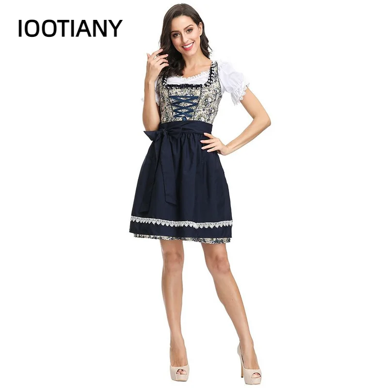 

New German Munich Party Oktoberfest Dress Bavaria Bar Maid Waitress Uniform Ladies Halloween Role Playing Dance Performance Set