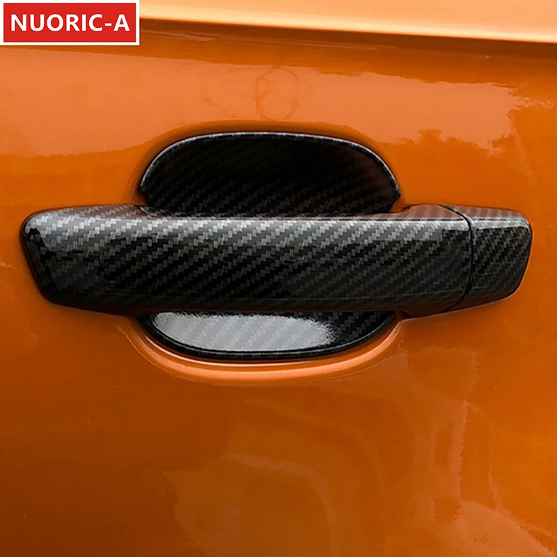 Carbon Fiber Color Door Handle Frame Decoration Cover Trim For Audi A3 8V 2013-2019 LHD Car Styling Exterior Accessories