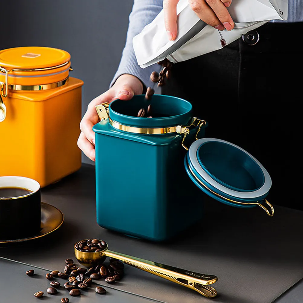 

Прочная герметичная банка для кофейных зерен, многоразовый контейнер для хранения продуктов: для зерен, порошка, чая, конфет, специй, орехов, закусок, компактный дизайн