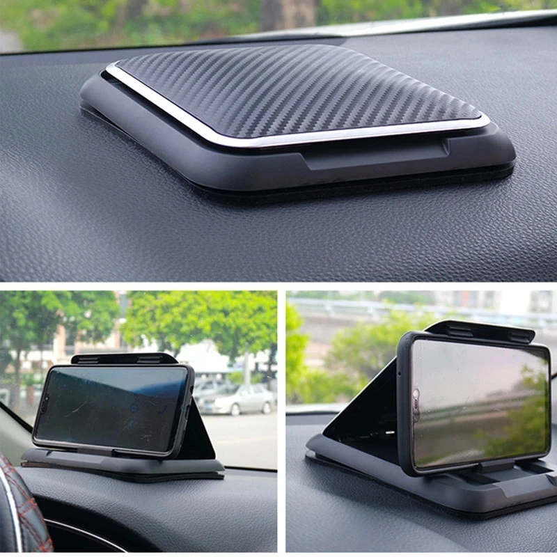 Universal Car Phone Holder Mount Auto Dashboard Phone Holder Anti-Slip Silicone Suction Pad Adjustable Smartphone Support