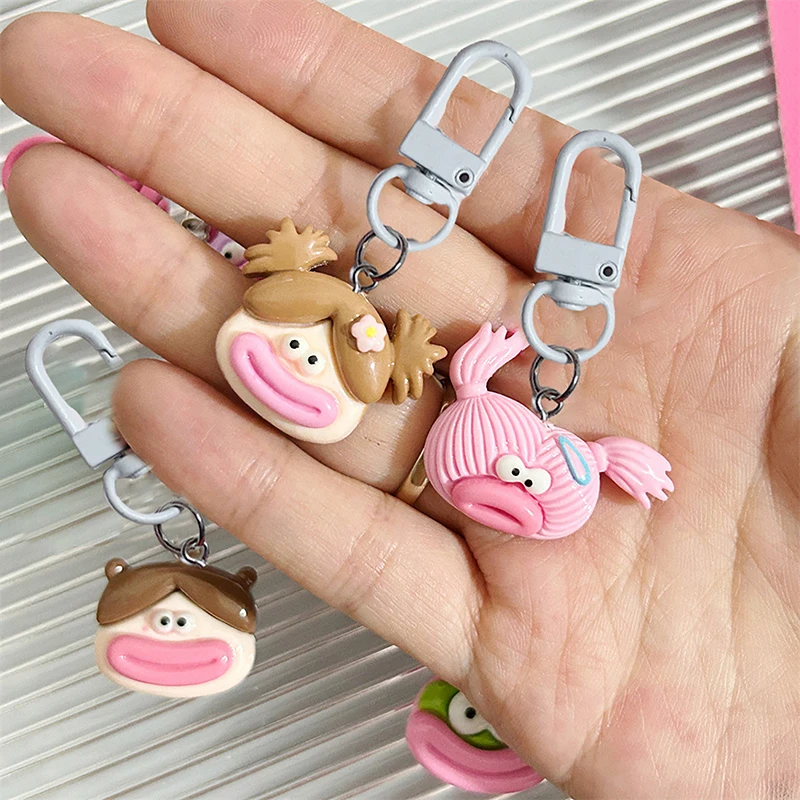 Porte-clés drôle Big Mouth pour sac de dessin animé, pendentif mignon pour téléphone portable, bijoux de voiture, accessoires de bricolage, nouveaux cadeaux