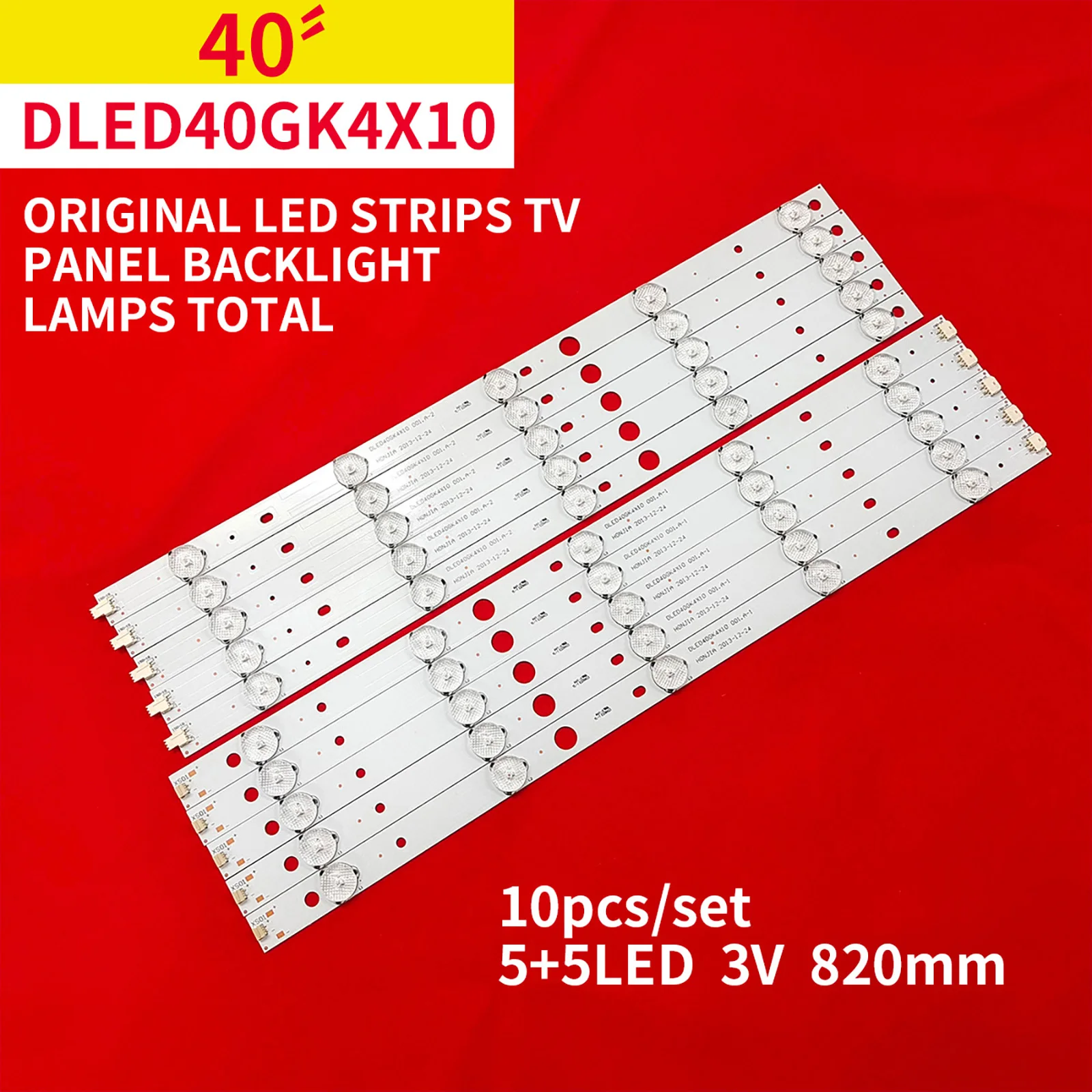 

8Pcs Original Led Backlight Strip DLED40GK4X10 for 40" TV Panel Backlight Lamps Total 10 LED Beads 822mm