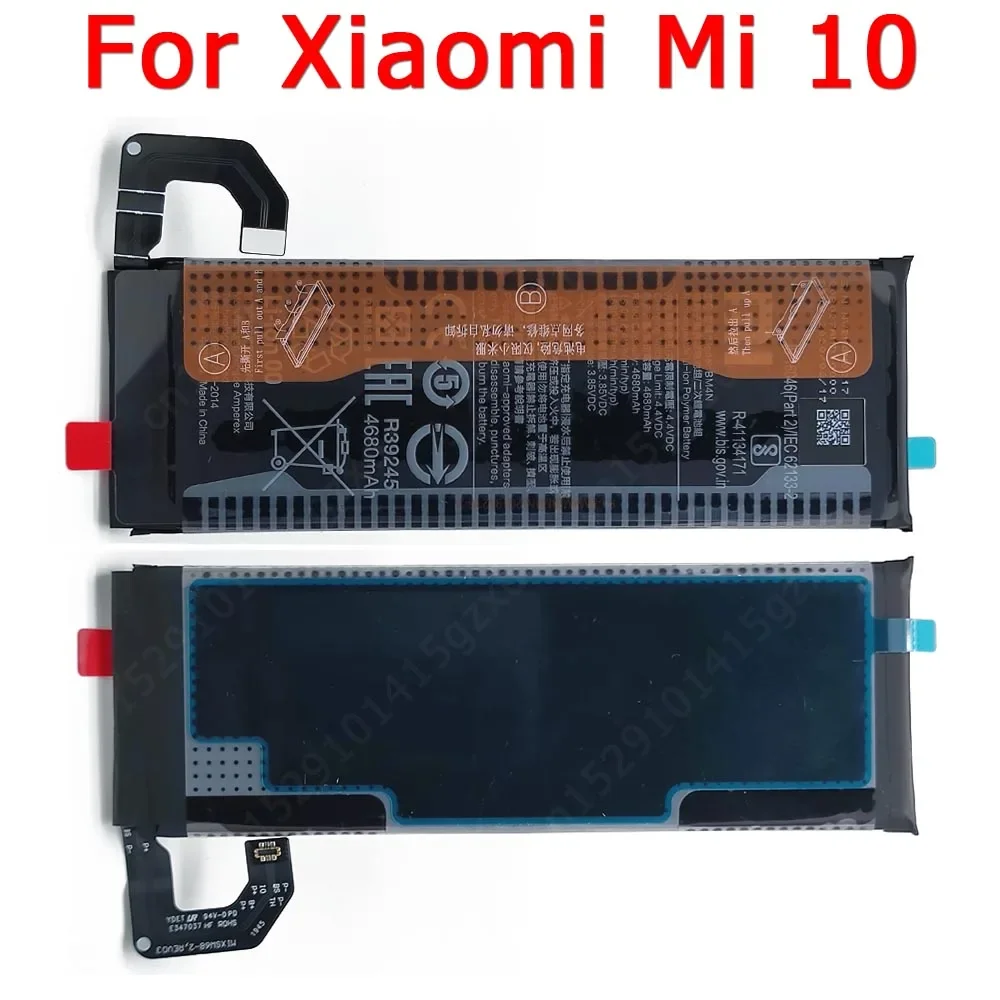 

100% New For Xiaomi Mi 10 Mi10 Battery BM4N 4680mAh Li-lon Cellphone Built-in Batteria Replacement Repair Spare Parts