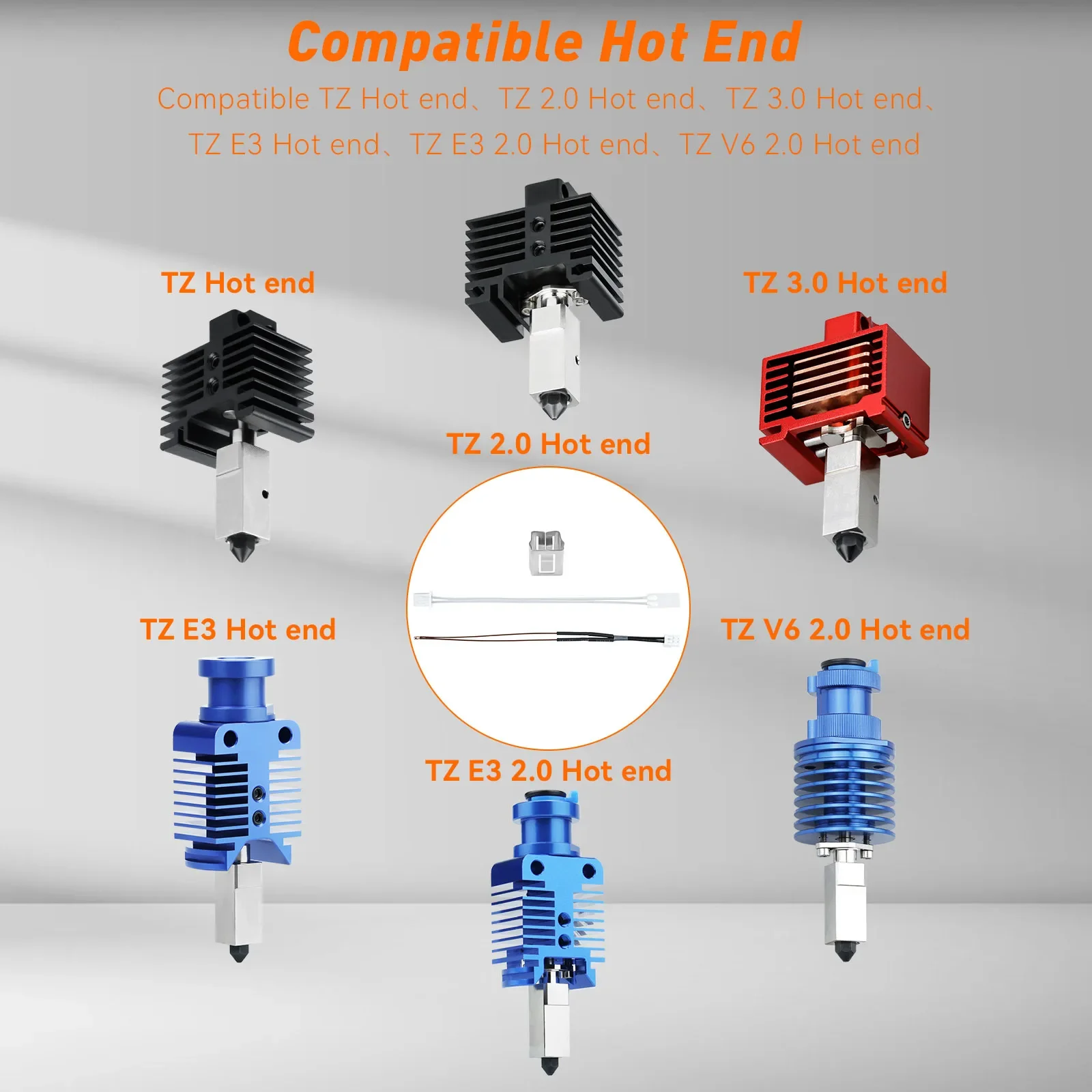 XCR 3D Printer Hotend For Bambu Lab X1/X1C P1P/P1S High Precision Thermistor Thermistor and Ceramic Hotplate 24V 48W