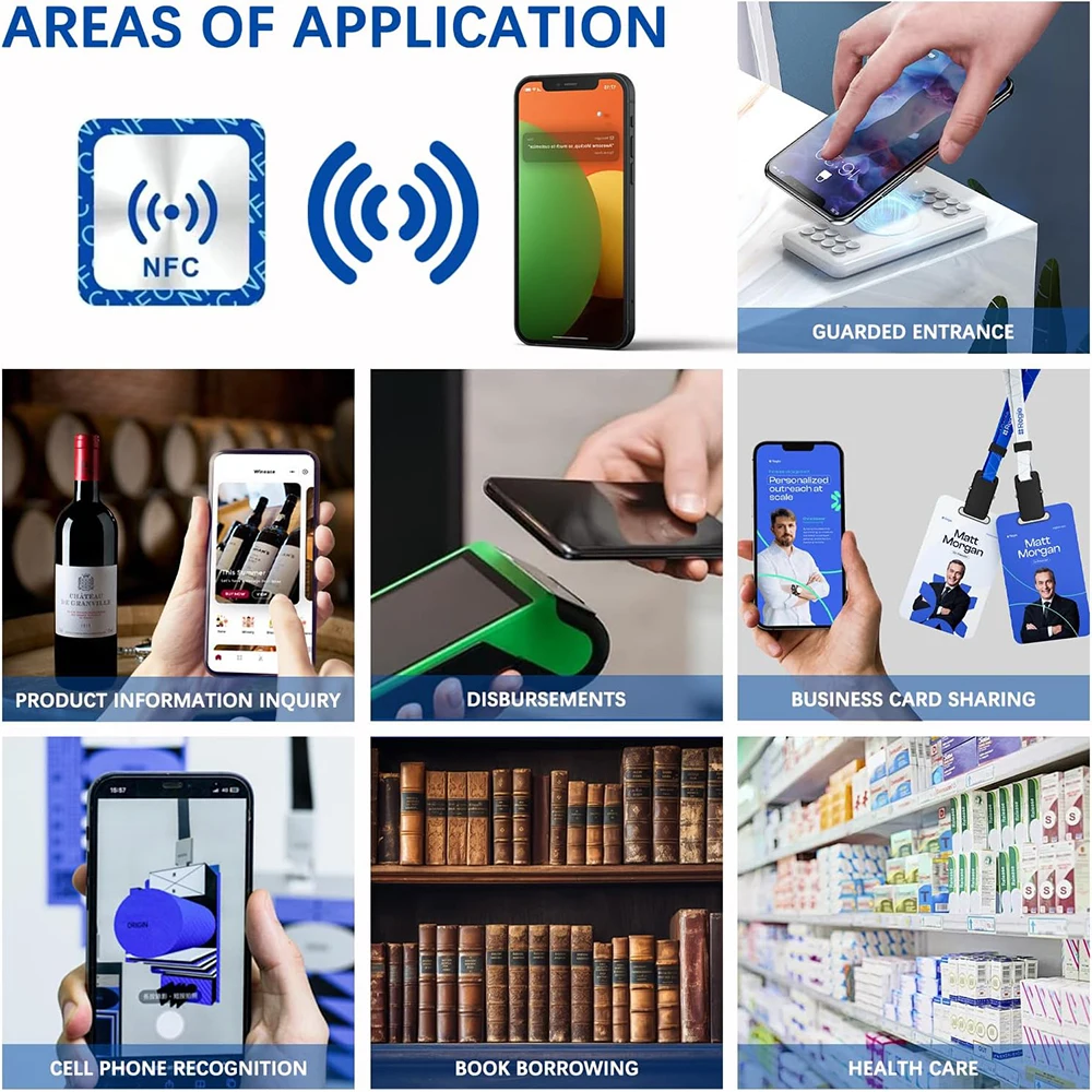 NFC NTAG213 RFID tag NFC 213 ملصق مقاوم معدني، 144 بايت من الذاكرة قابل للبرمجة بالكامل، مناسب لأجهزة NFC #5