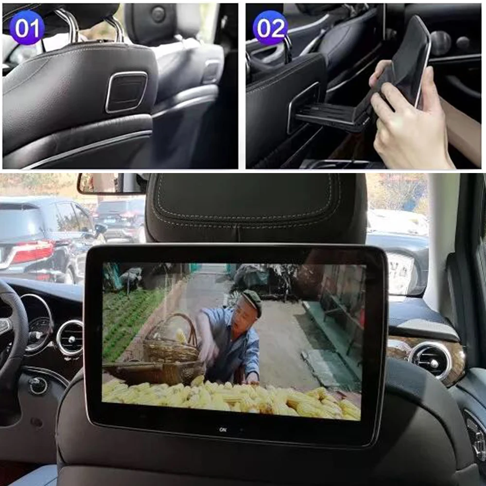 Plug & Play WiFi Android Bluetooth Mirror Link Car TV Screen For Mercedes Benz GLC X253 GLE W167 GLS X167 Headrest Rear Monitors
