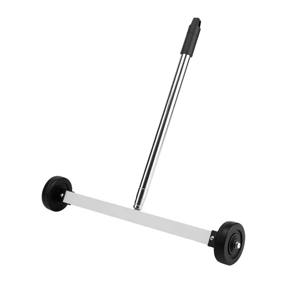 Magnetic Sweeper With Wheels 17-inch Heavy Duty Magnetic Pick Up Sweeper Adjustable Handle To Pick Up Nails And Screws