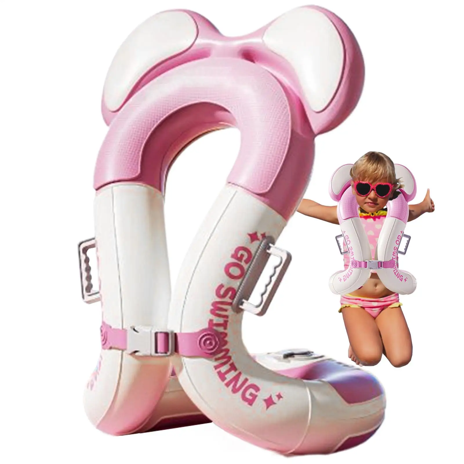 

Kids Floaties Inflatable Swim Vest Jacket Pool Floaties Pool Float With Adjustable Safety Buckle Pool Float Swimming Ring Jumper
