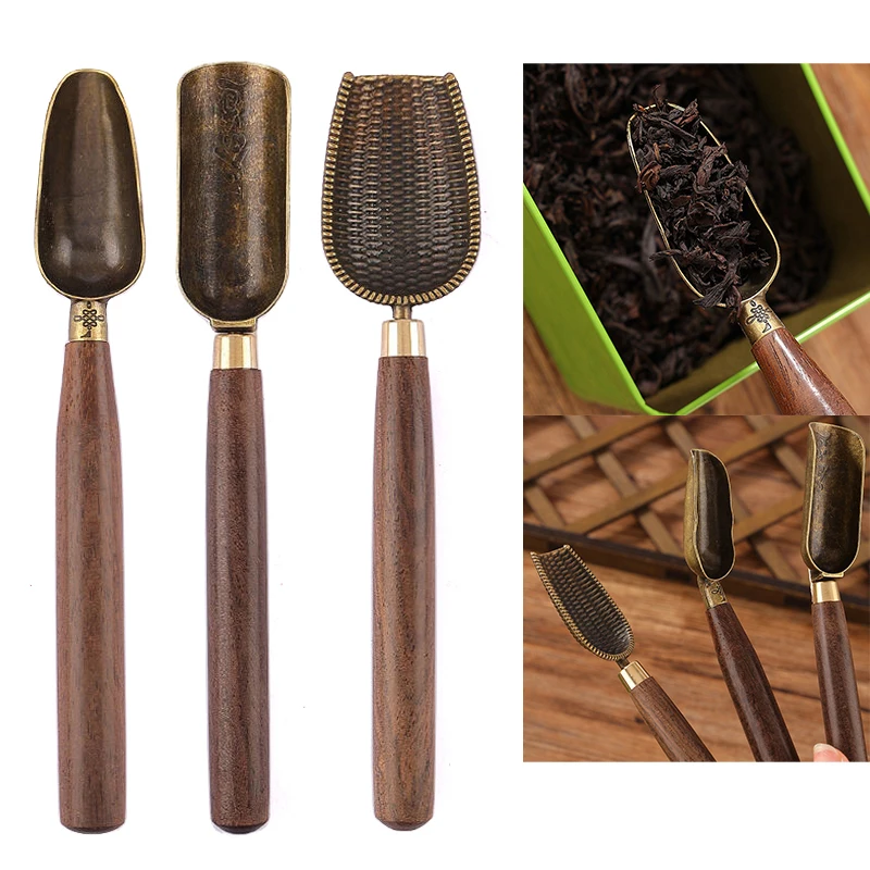 1pcs Tea Spoon Ebony Teaspoon Solid Wood Retro Creative Tea Shovel Tea KongFu Tea Ceremony Accessories Gift