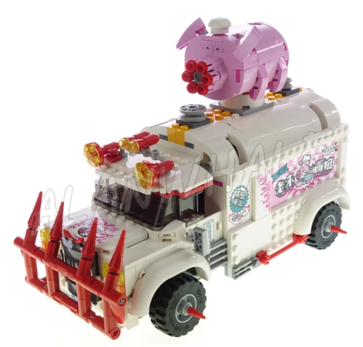 862 Stück Monkie Kid Pigsy's Food Truck Wacky Vehicle Front Fender Onkel Qiao 11542 Bausteine Jungen kompatibel mit Modell