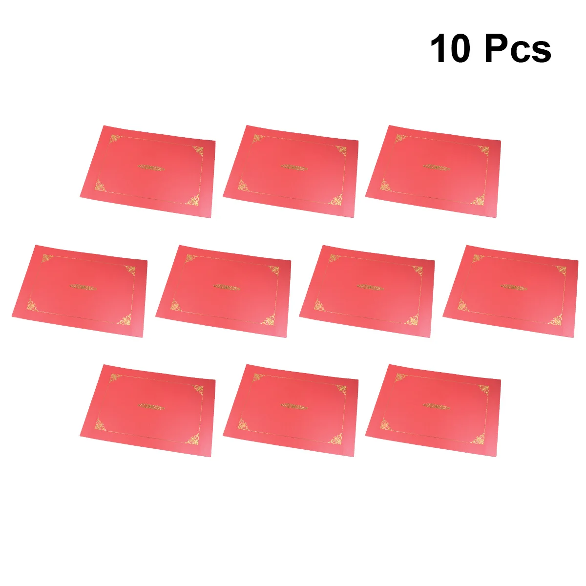 

10Pcs Certificate Cover Purplish Red A4 Size Elegant Gold Foil Border Heavyweight Paper Home School Office Use