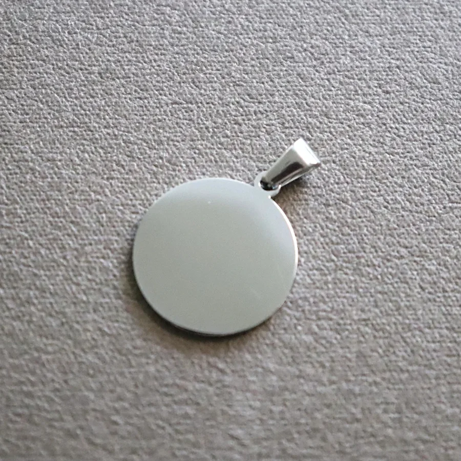 20 قطعة/الوحدة بالجملة مرآة تلميع الفولاذ المقاوم للصدأ جولة فارغة الكلب علامة سحر قلادة قلادة DIY بها بنفسك لصنع المجوهرات بالجملة #1