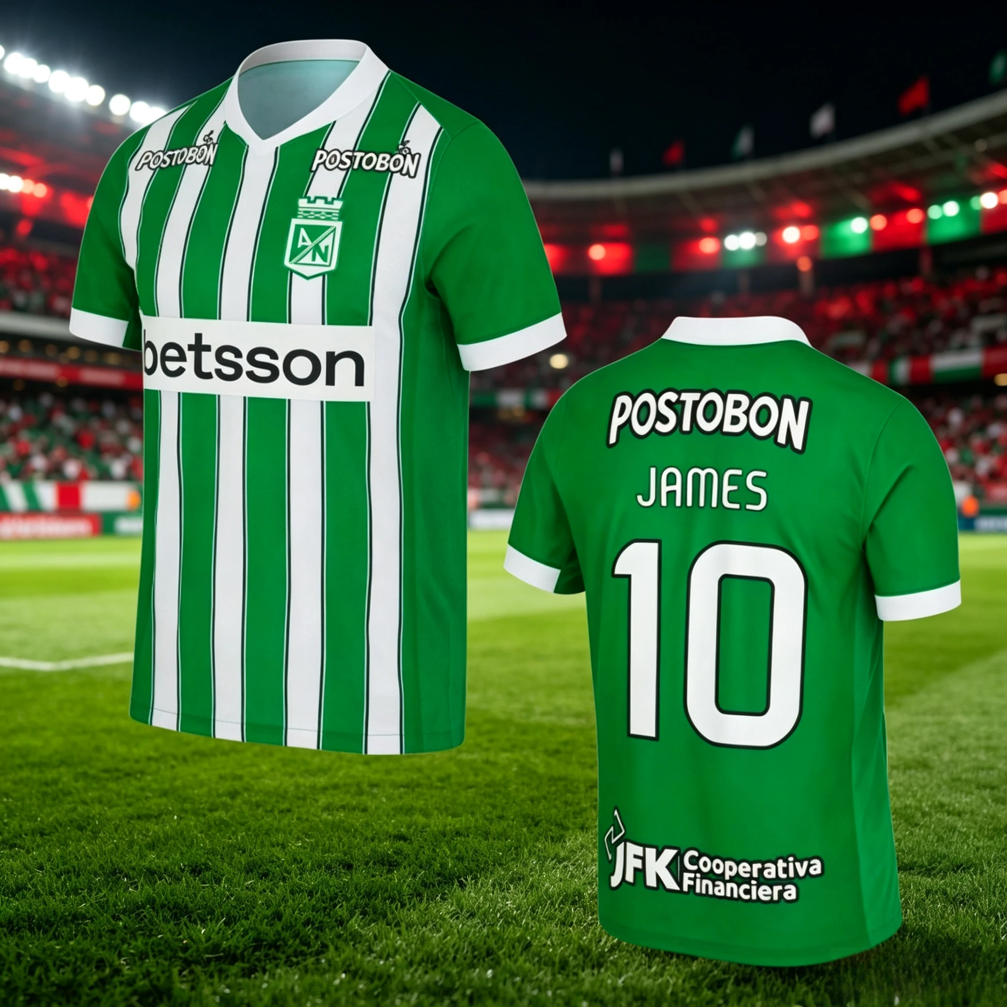 2026/27 Season Atlético Nacional James Rodríguez 10# Unisex Football Jersey, 3D Print Quick Drying Breathable Men Football Shirt