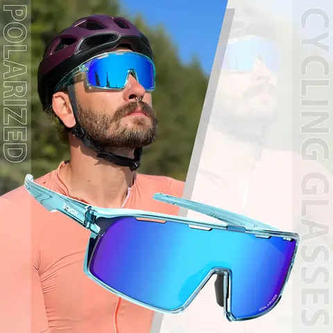SCVCN 남성용 편광 사이클링 선글라스 안경, 야외 스포츠 안경, MTB 도로 자전거 장비, UV400