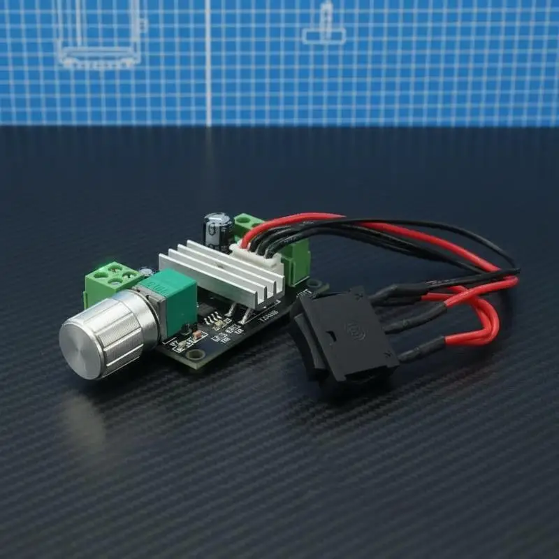 PWM DC Motor Speed Controller 6V 12V 24V 3A with Forward Reverse Switch for Professional Electrician Maintenance Work