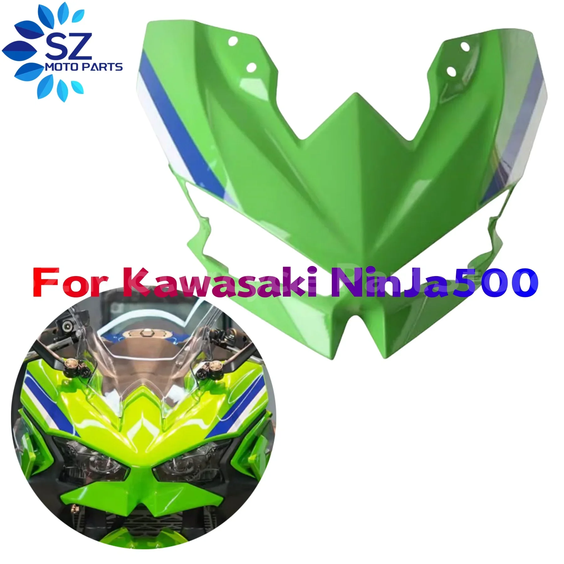 For KAWASAKI NINJA500 Ninja500 ninja 500 Motorbike Front Upper Nose Fairing Cowl Panel Headlight Cover Head Shell Accessories ﻿
