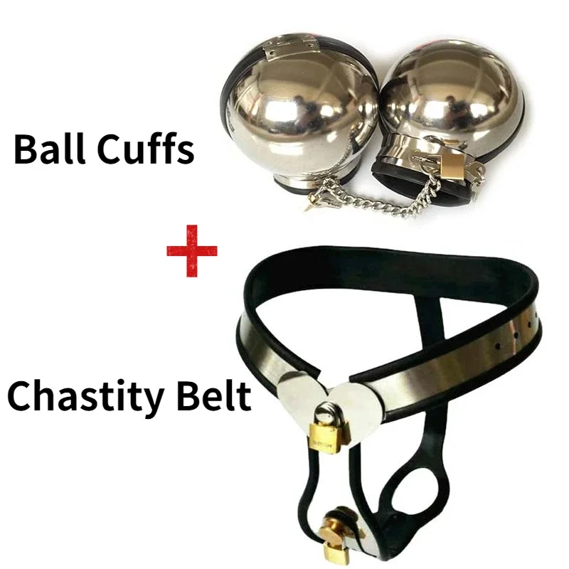 Heart-Type Female Stainless Steel Chastity Belt Device & Ball Handcuffs BDSM Anal Plug Stopper Bondage Sex Toys for Woman