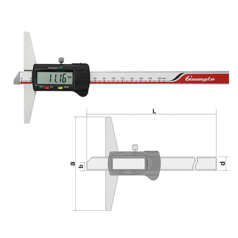 

Digital Depth Gauge,100mm and 150mm base length,range 0-150/200/250/300mm metric/inch conversion,auto power off