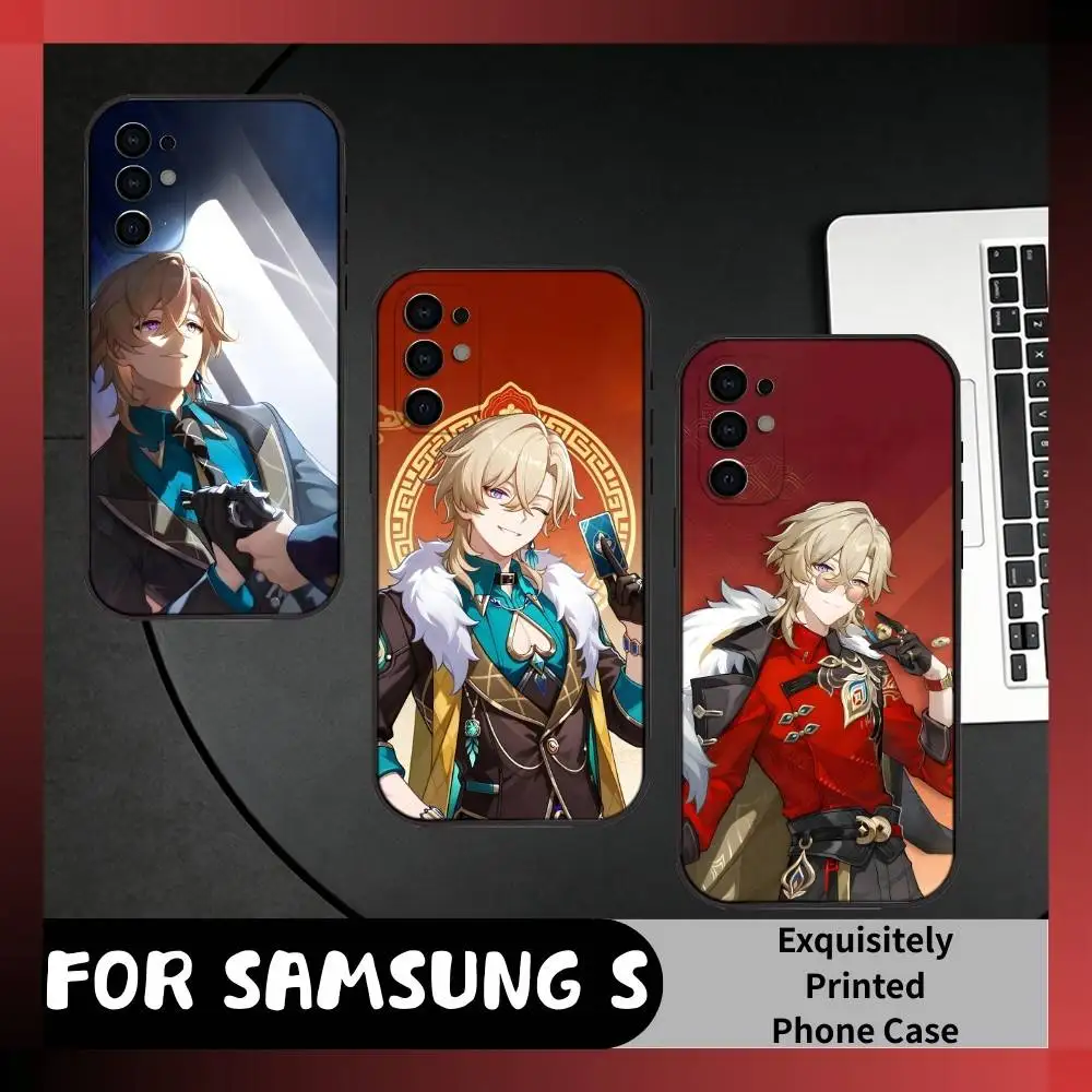 Gambler Boss A-Aventurine S-Star-Rail Phone Case For Samsung S25,S24,S21,S22,S23,S20,Ultra,S26,Plus,Fe,Note,5G Black Cover