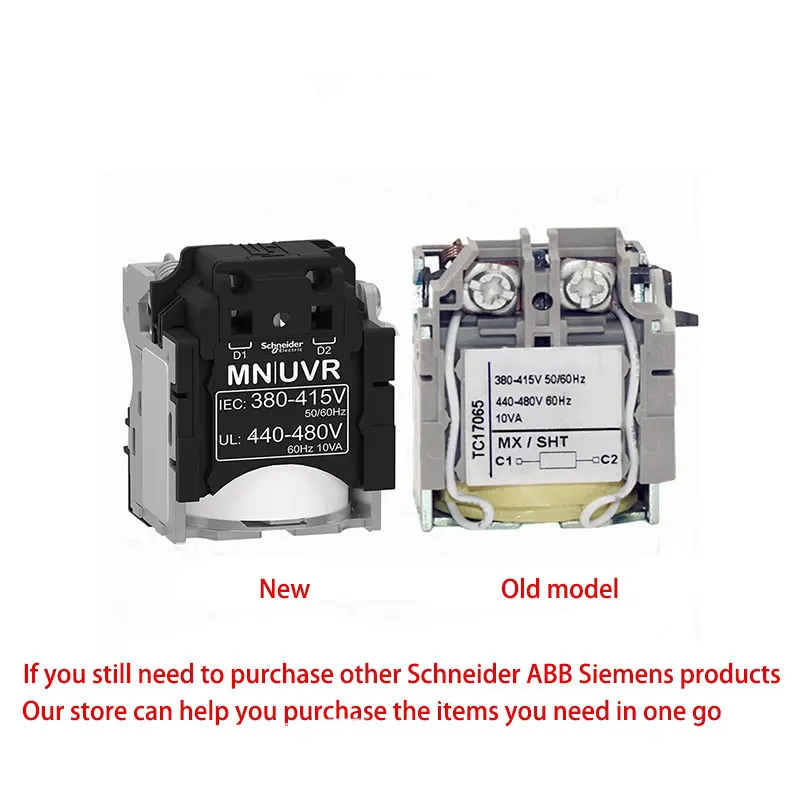 Schneider Molded Case Circuit Breaker Accessories NSX CVS Undervoltage MN UVR 220-240V Hydraulic Circuit Breaker Parts 125a