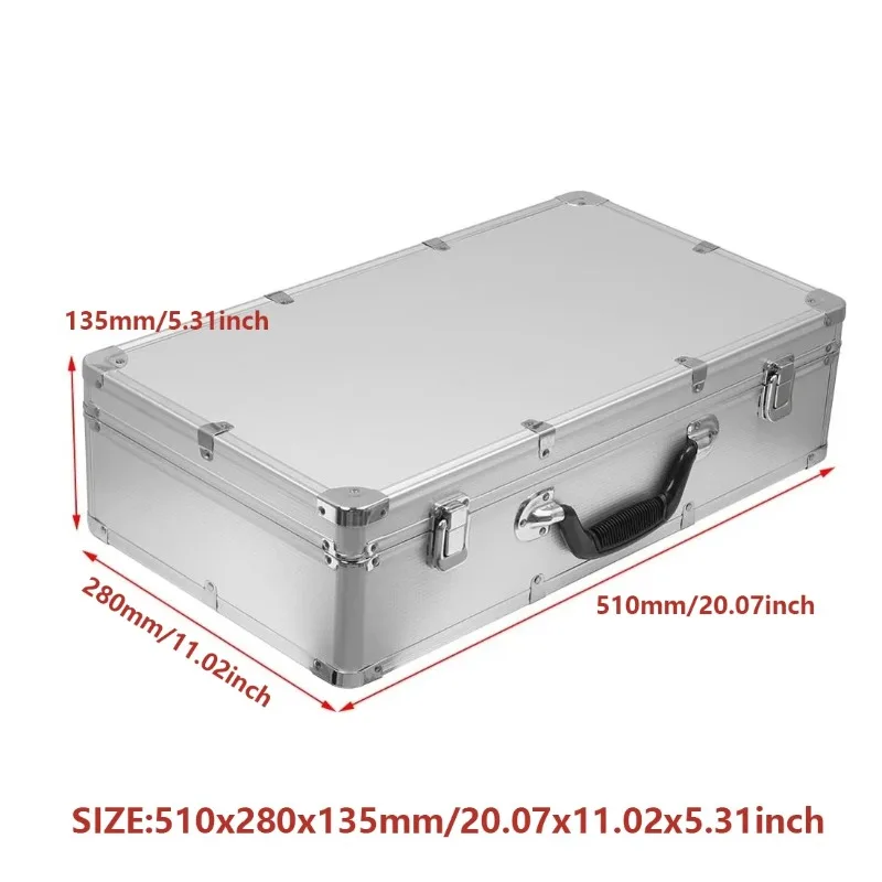 Caja de herramientas de almacenamiento de instrumentos de seguridad de aleación de aluminio, caja de herramientas para equipo, Estuche de transporte para exteriores con interior de algodón absorbente de golpes