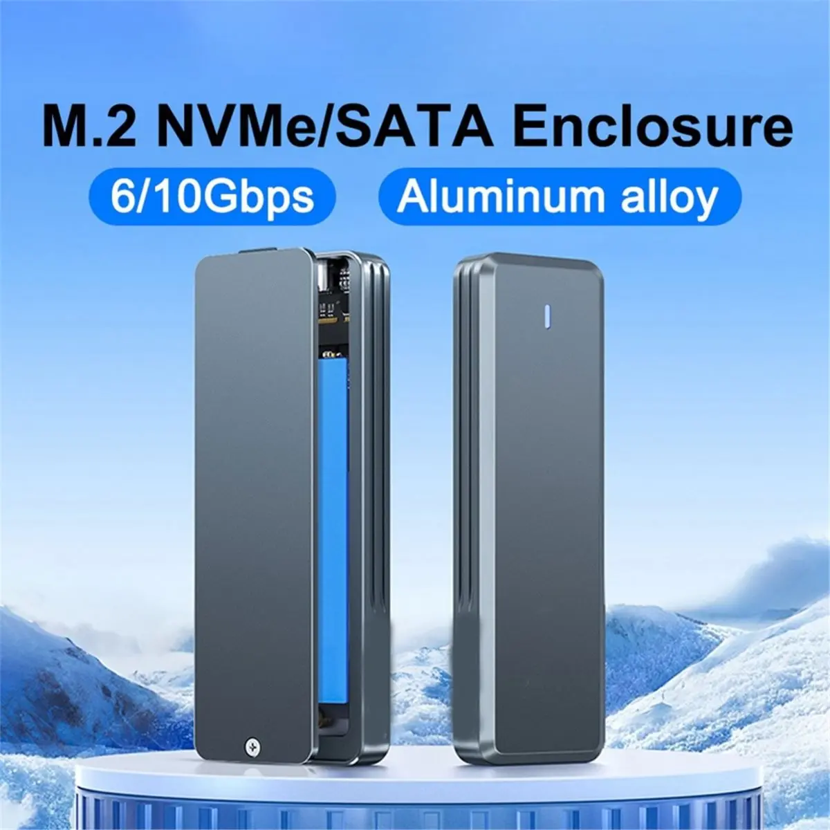 HDL M.2 SSD Enclosure M2 NVMe SATA SSD Adapter 10Gbps USB3.2 Type-C M.2 External Hard Drive Case for PC Laptop