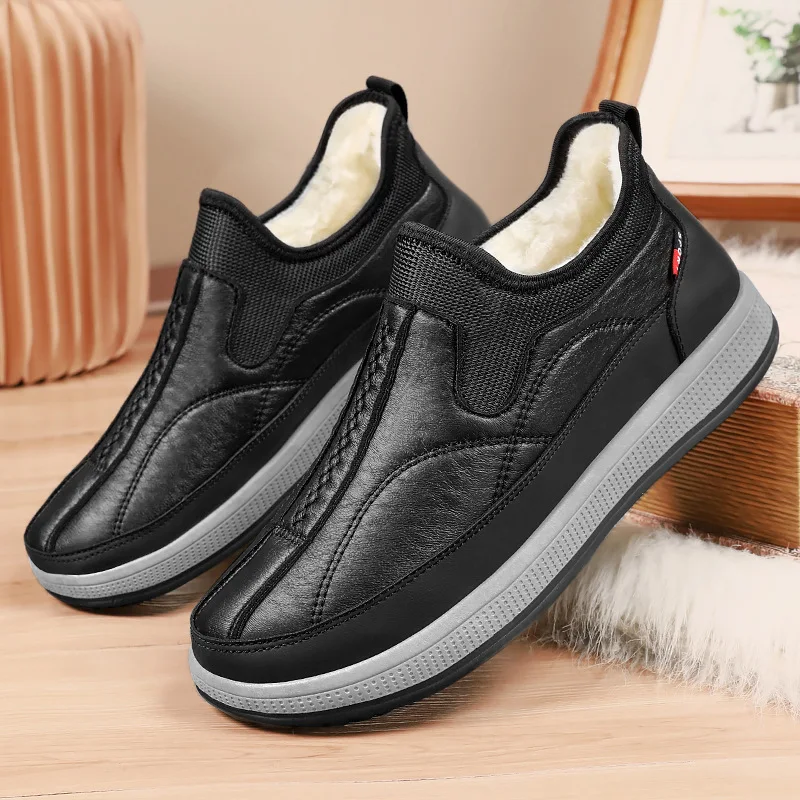 

Men's casual outdoor cotton shoes and boots, cold-proof and warm snow boots, one foot on men's boots