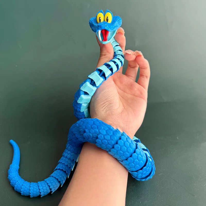 Gary the Snake 3D Printed Articulated Model Toy Movable Joints for Gift Animal City Collectible Figure