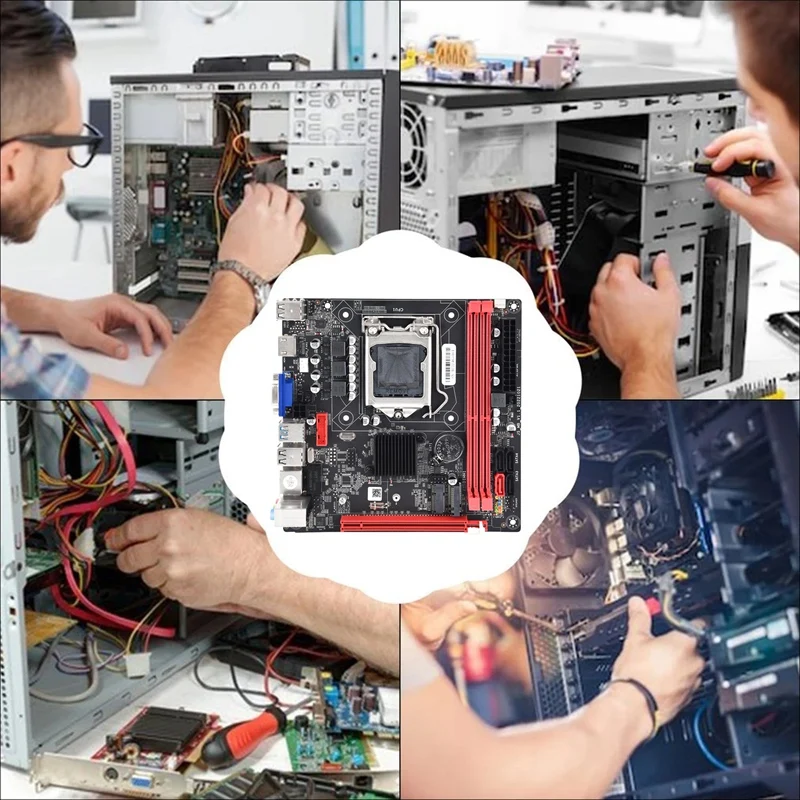 B75A LGA1155 DDR3 เกมเมนบอร์ด + I3 2120 CPU + จาระบีความร้อน + สายSATAสนับสนุนNVME M.2 + WIFI M.2 อินเทอร์เฟซUSB3.0 SATA3.0