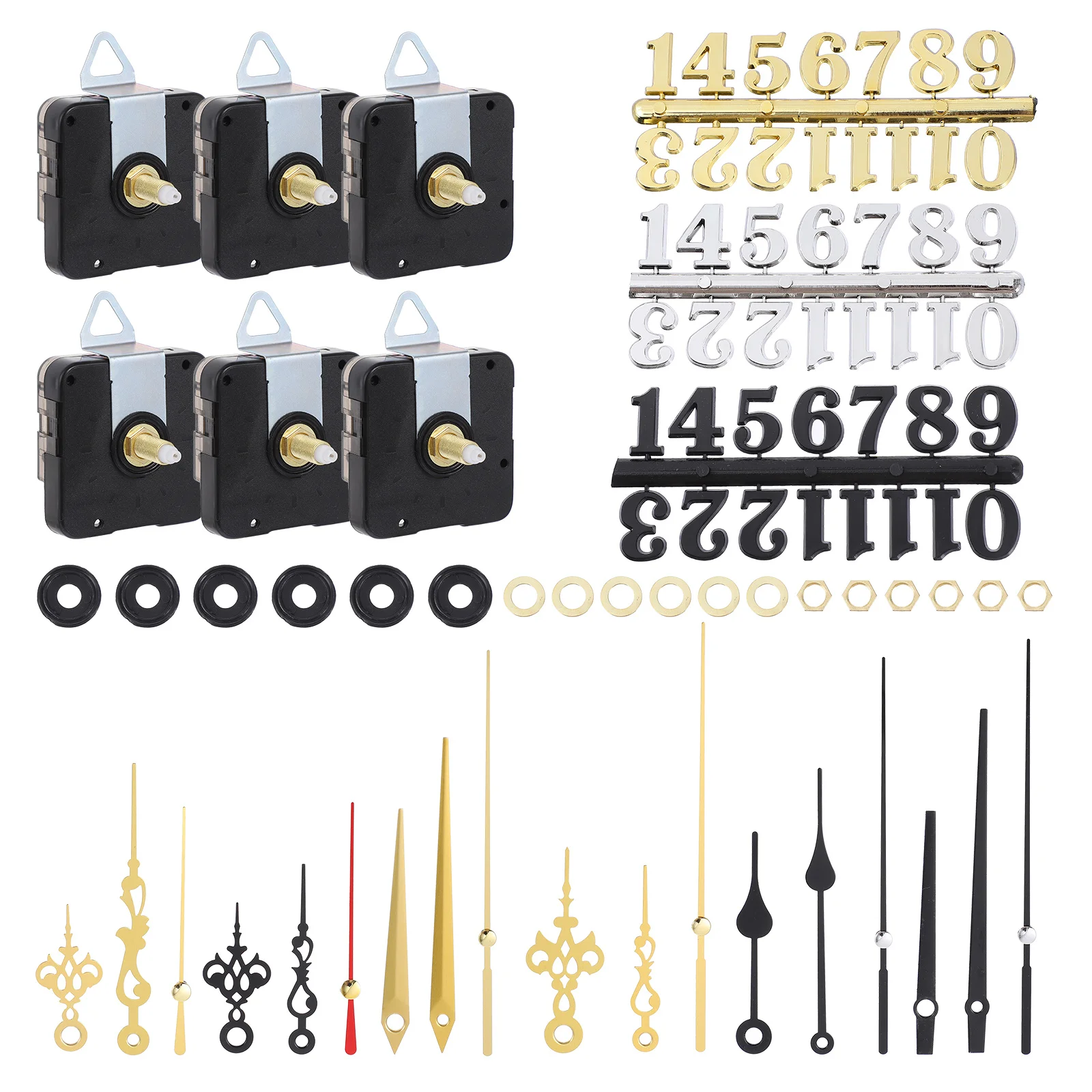

6 set Quartz Clock Movement Kit Replacement Mechanism For Diy Home Clocks Durable Pointer Accessory Set Home Decor