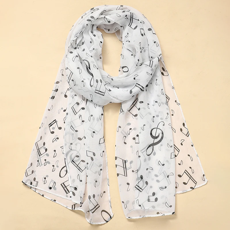 Luxury Brand Women Beach Scarf Music Silk Shawls Design Print Headband Female Summer Headband Wraps Sunscreen Hijab 2025