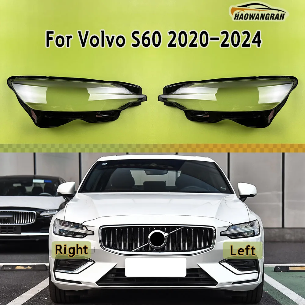 

For Volvo S60 2020 2021 2022 2023 2024 Headlamp Cover Headlight Shell Transparent Lens Plexiglass Replace Original Lampshade