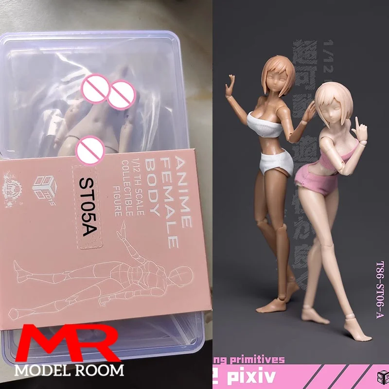 86TOYS T86-ST05/06 1/12 مقياس أنثى طبطب الأرداف المشتركة الجسم 6 ''الجندي سوبر مرنة تمثال نصفي كبير مفصل عمل الشكل