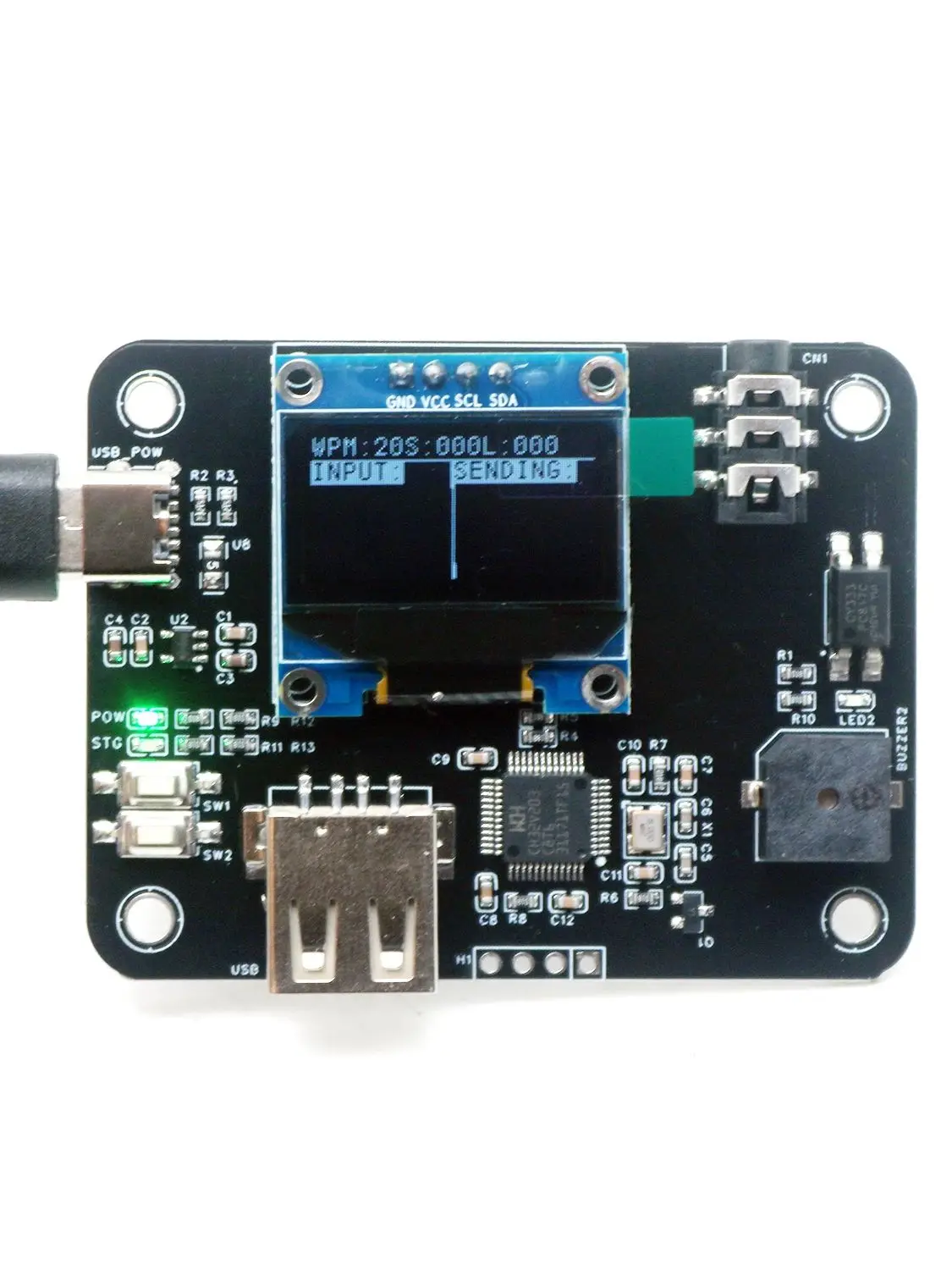 Hamradio CW Oefen- en verzendtoetsenbord met OLED-display en USB, Morsecode elektronische keyer voor het trainen van amateurradio - afbeelding 2
