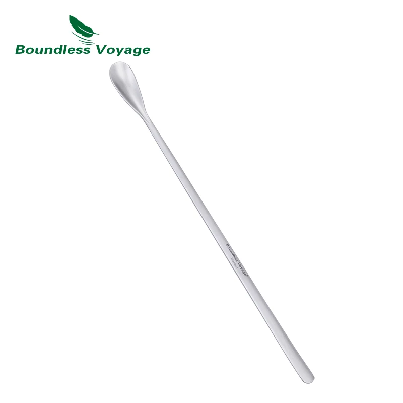 Boundless Voyage Titanium Coffee Spoon Long Handle Tea Spoon Bar Spoon Cocktail Mixing Stirrers for Drink Durable Cutlery